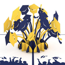Load image into Gallery viewer, Graduation Hats Blue and Yellow
